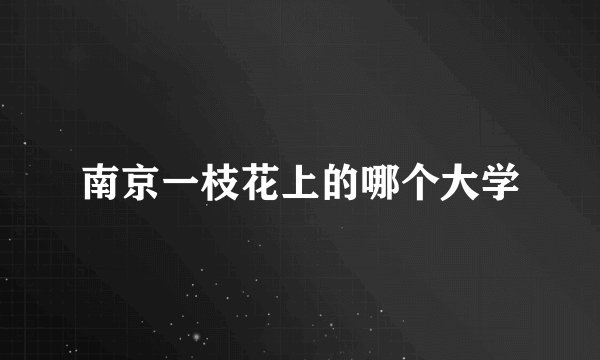 南京一枝花上的哪个大学