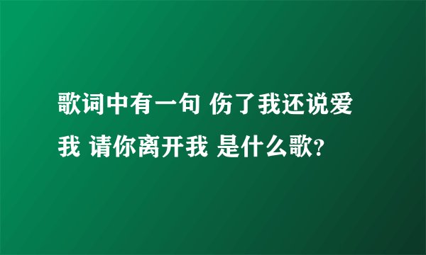 歌词中有一句 伤了我还说爱我 请你离开我 是什么歌？
