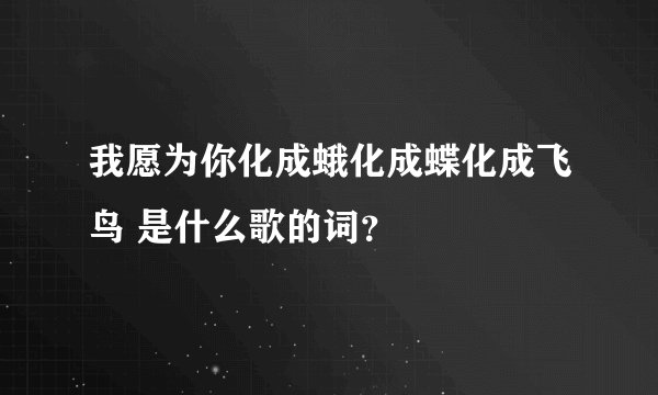 我愿为你化成蛾化成蝶化成飞鸟 是什么歌的词？