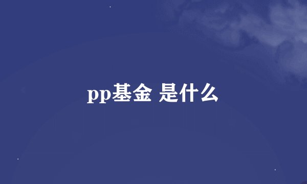 pp基金 是什么