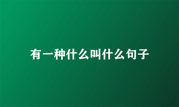 有一种什么叫什么句子