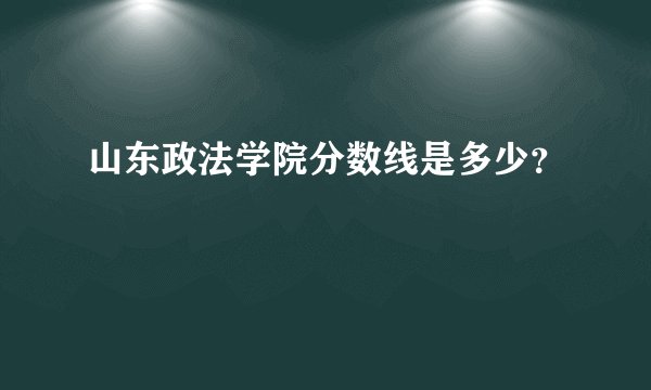 山东政法学院分数线是多少?
