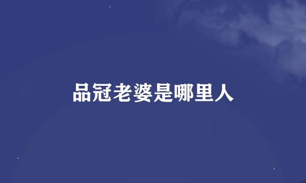 品冠老婆是哪里人