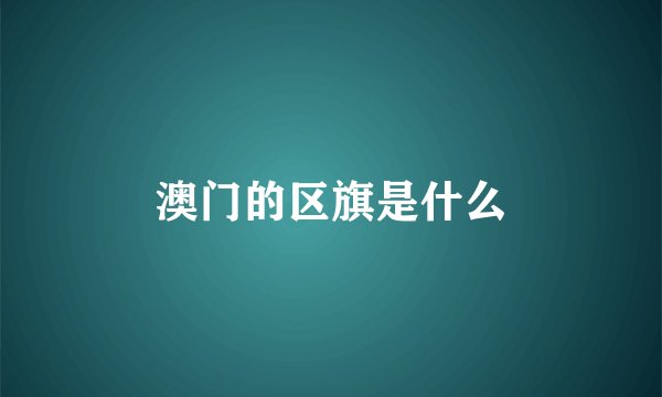 澳门的区旗是什么