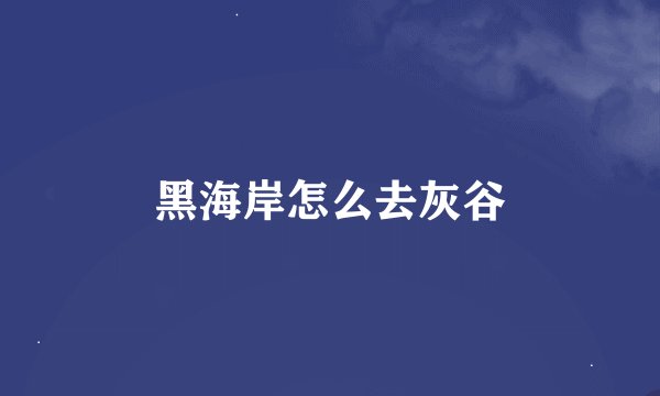 黑海岸怎么去灰谷