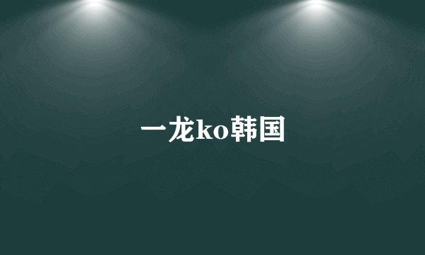 一龙ko韩国