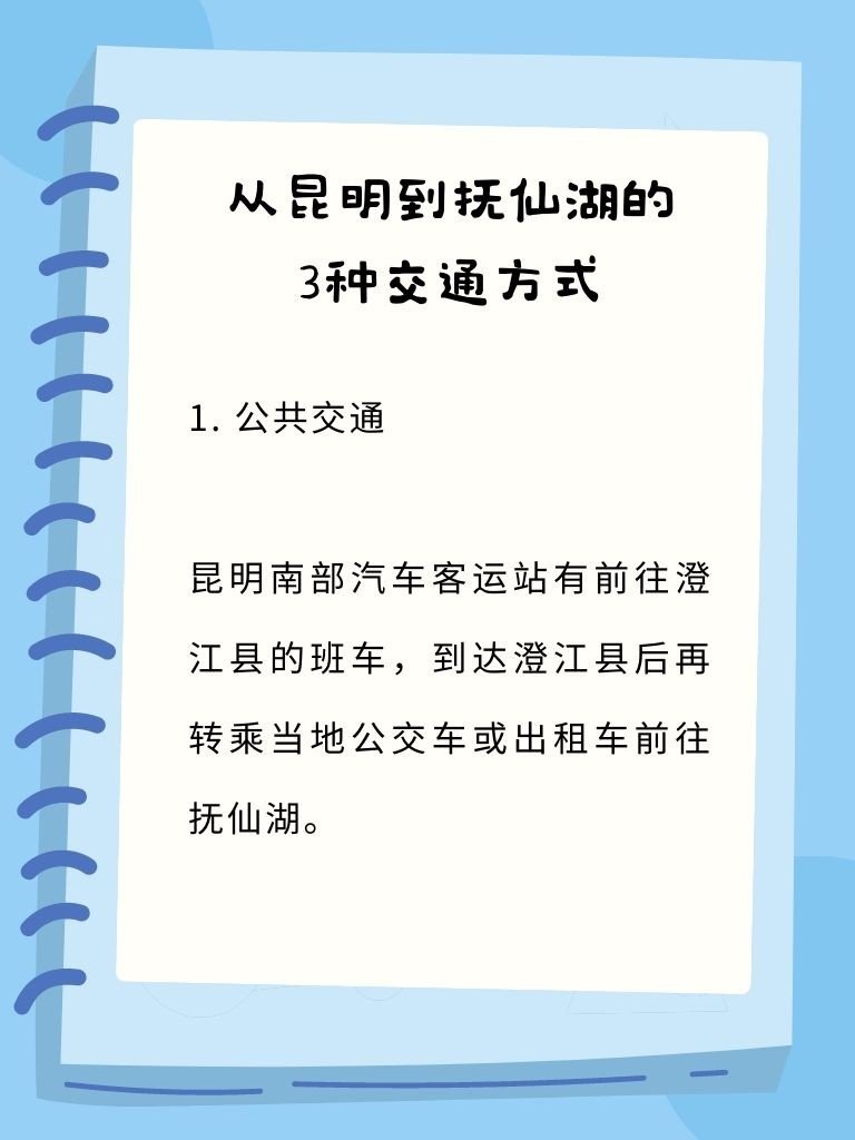 从昆明怎么去抚仙湖？