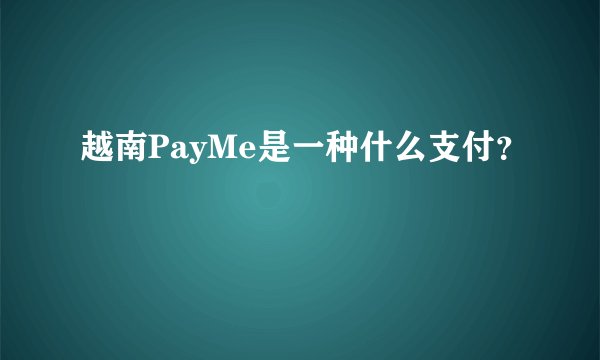 越南PayMe是一种什么支付？