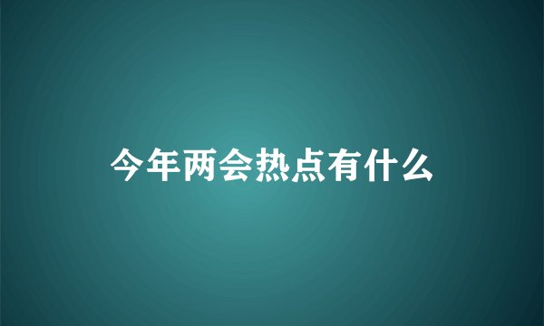 今年两会热点有什么
