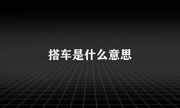 搭车是什么意思