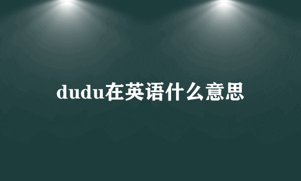 dudu在英语什么意思