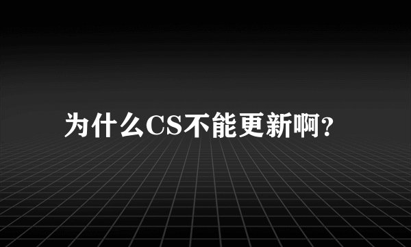 为什么CS不能更新啊？