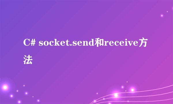 C# socket.send和receive方法