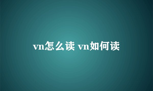 vn怎么读 vn如何读
