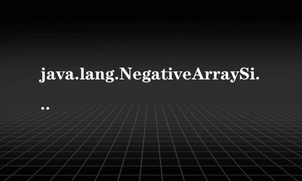 java.lang.NegativeArraySizeException 是什么问题