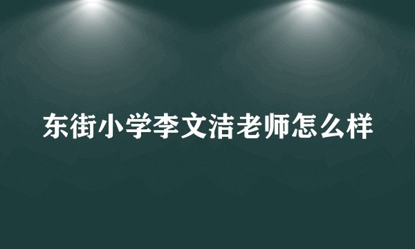 东街小学李文洁老师怎么样