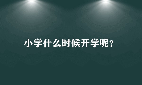 小学什么时候开学呢？
