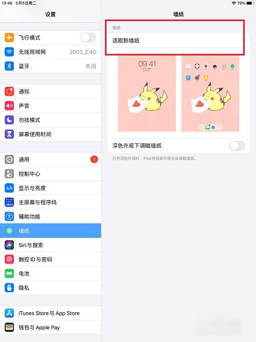 ipad怎么换壁纸