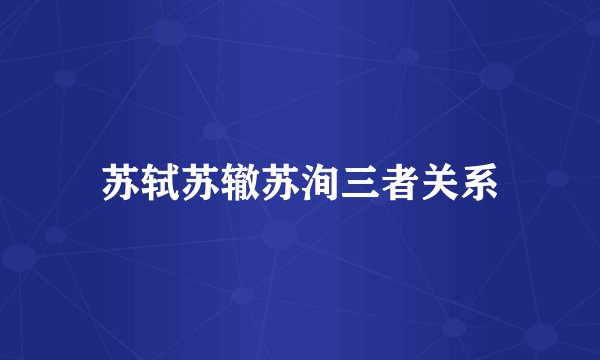 苏轼苏辙苏洵三者关系