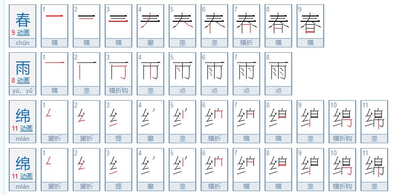 春雨绵绵的意思