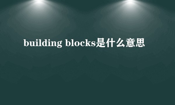 building blocks是什么意思