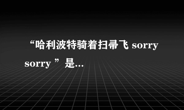 “哈利波特骑着扫帚飞 sorry sorry ”是什么歌？