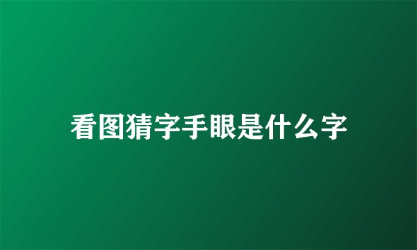看图猜字手眼是什么字