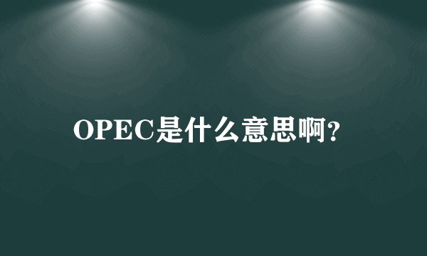 OPEC是什么意思啊？