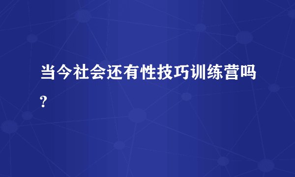 当今社会还有性技巧训练营吗?