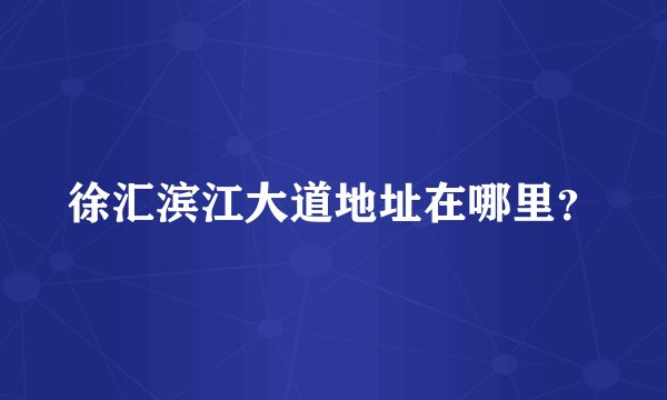 徐汇滨江大道地址在哪里？