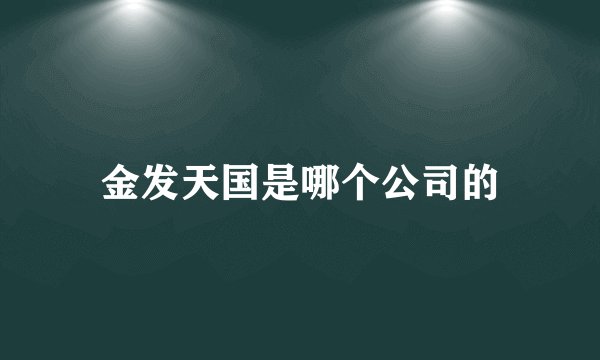 金发天国是哪个公司的