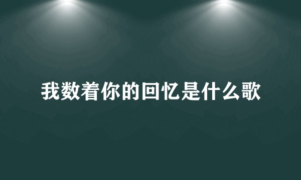 我数着你的回忆是什么歌