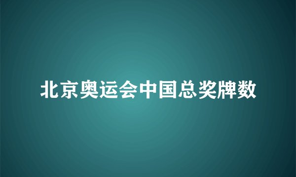 北京奥运会中国总奖牌数
