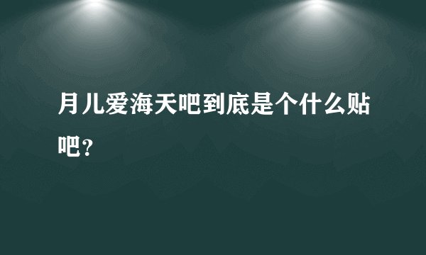 月儿爱海天吧到底是个什么贴吧？