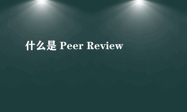 什么是 Peer Review
