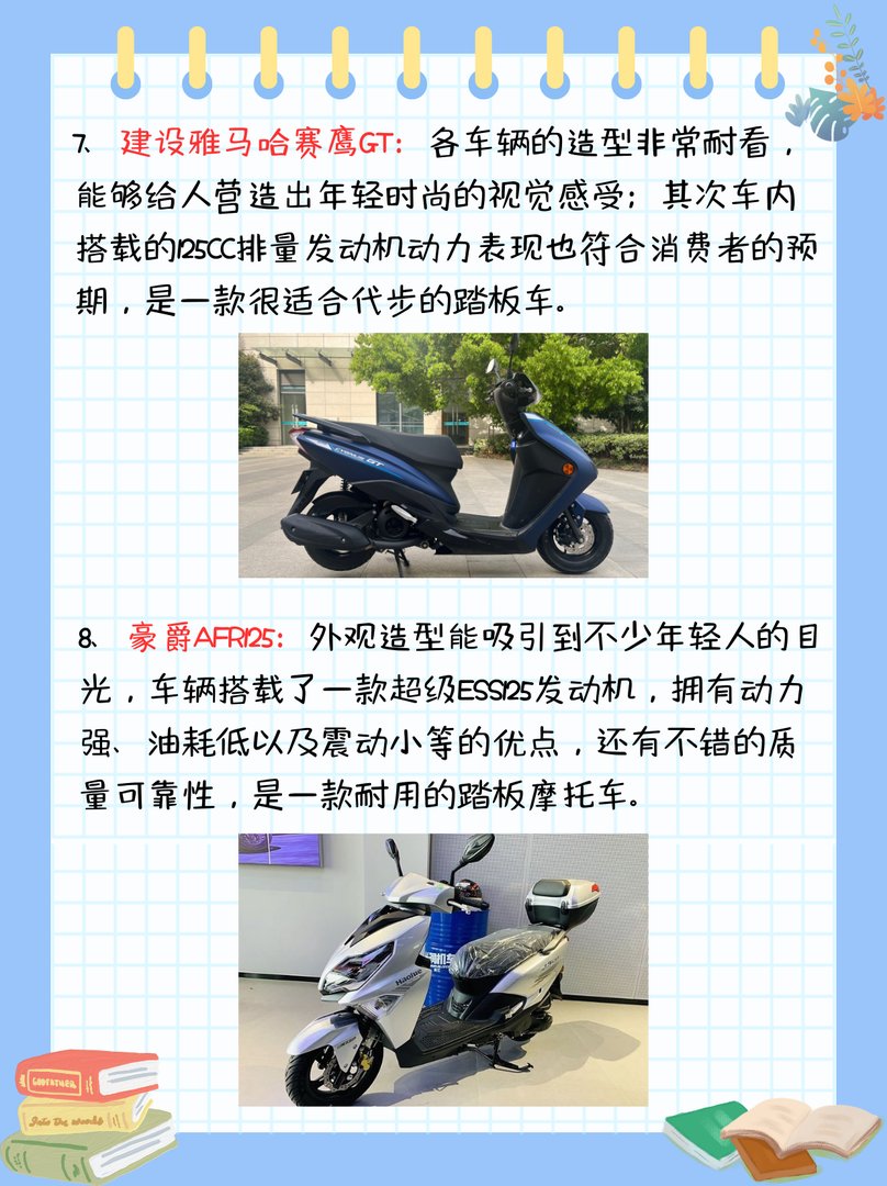 125踏板摩托车排行榜前十名