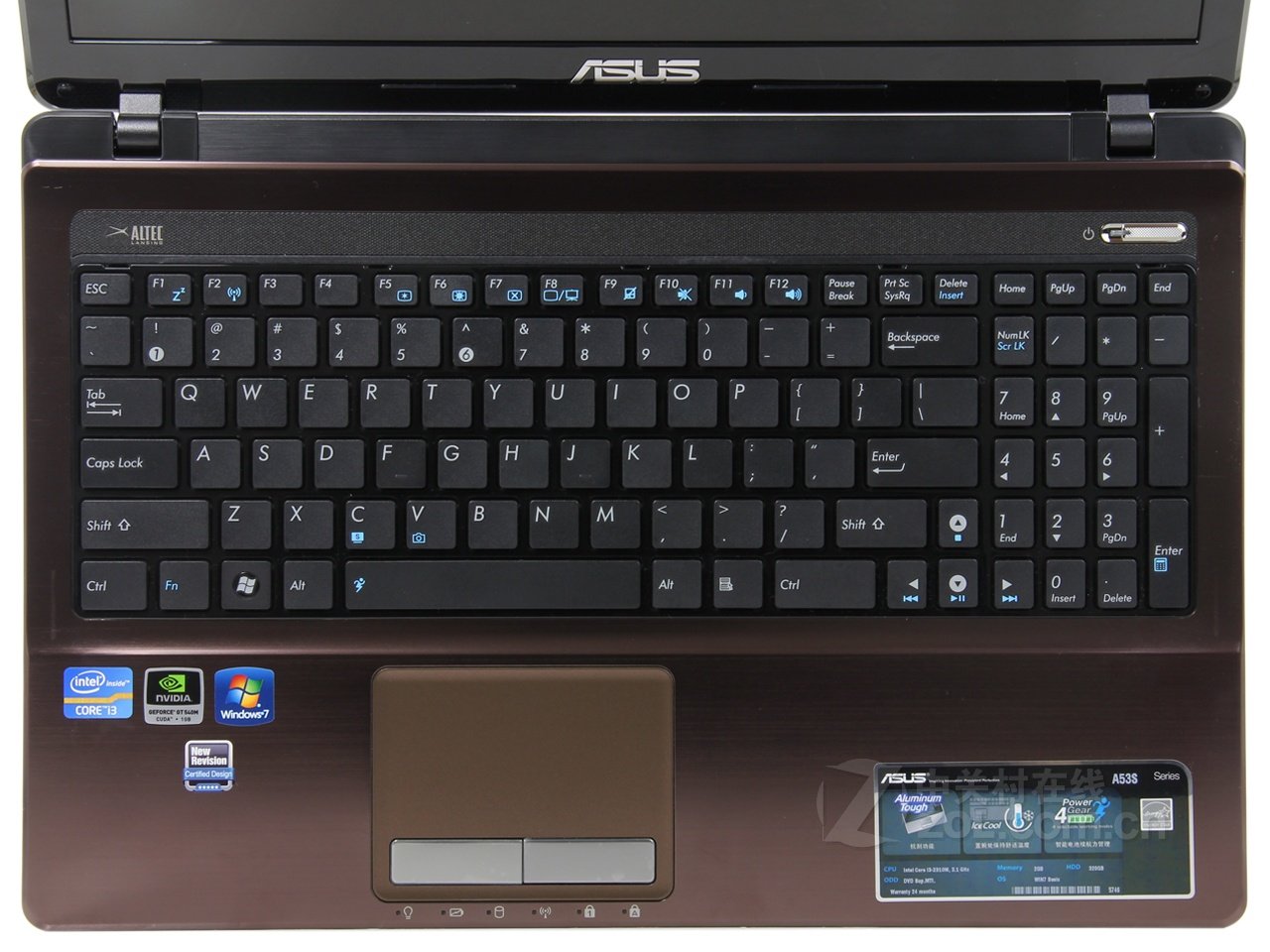 华硕A53XI245SD-SL的详细参数