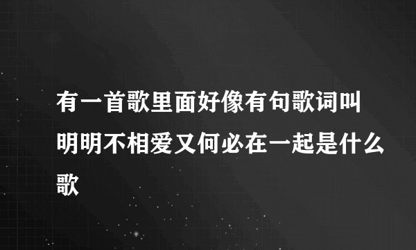 有一首歌里面好像有句歌词叫明明不相爱又何必在一起是什么歌