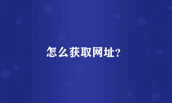 怎么获取网址?
