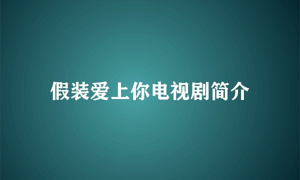 假装爱上你电视剧简介