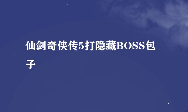 仙剑奇侠传5打隐藏BOSS包子