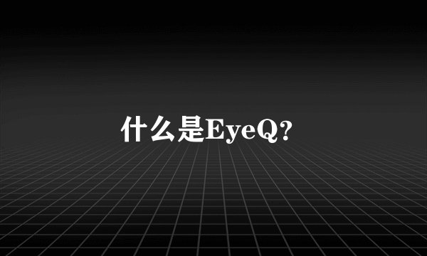 什么是EyeQ？