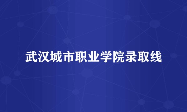 武汉城市职业学院录取线