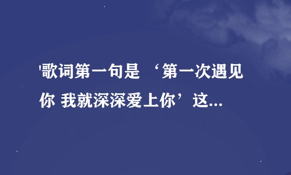 '歌词第一句是 ‘第一次遇见你 我就深深爱上你’这首歌名是什么？