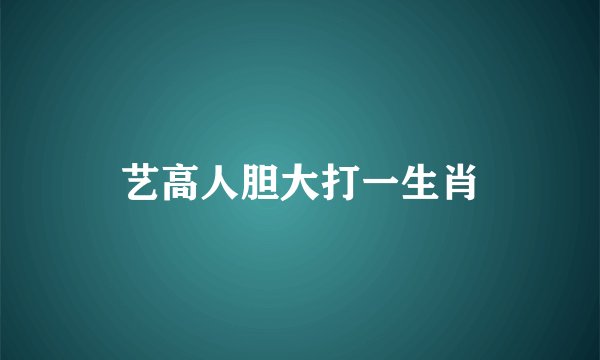 艺高人胆大打一生肖