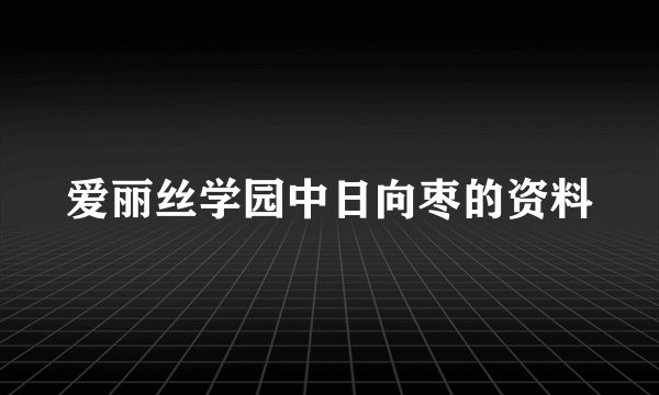 爱丽丝学园中日向枣的资料