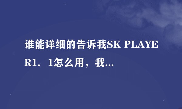 谁能详细的告诉我SK PLAYER1．1怎么用，我很想看CS的比赛，就是看不了，