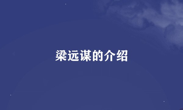 梁远谋的介绍