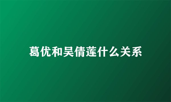 葛优和吴倩莲什么关系