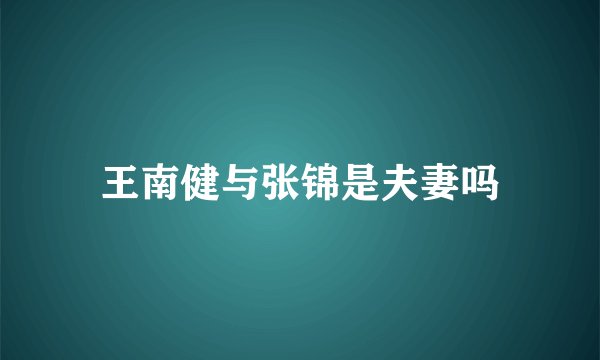 王南健与张锦是夫妻吗